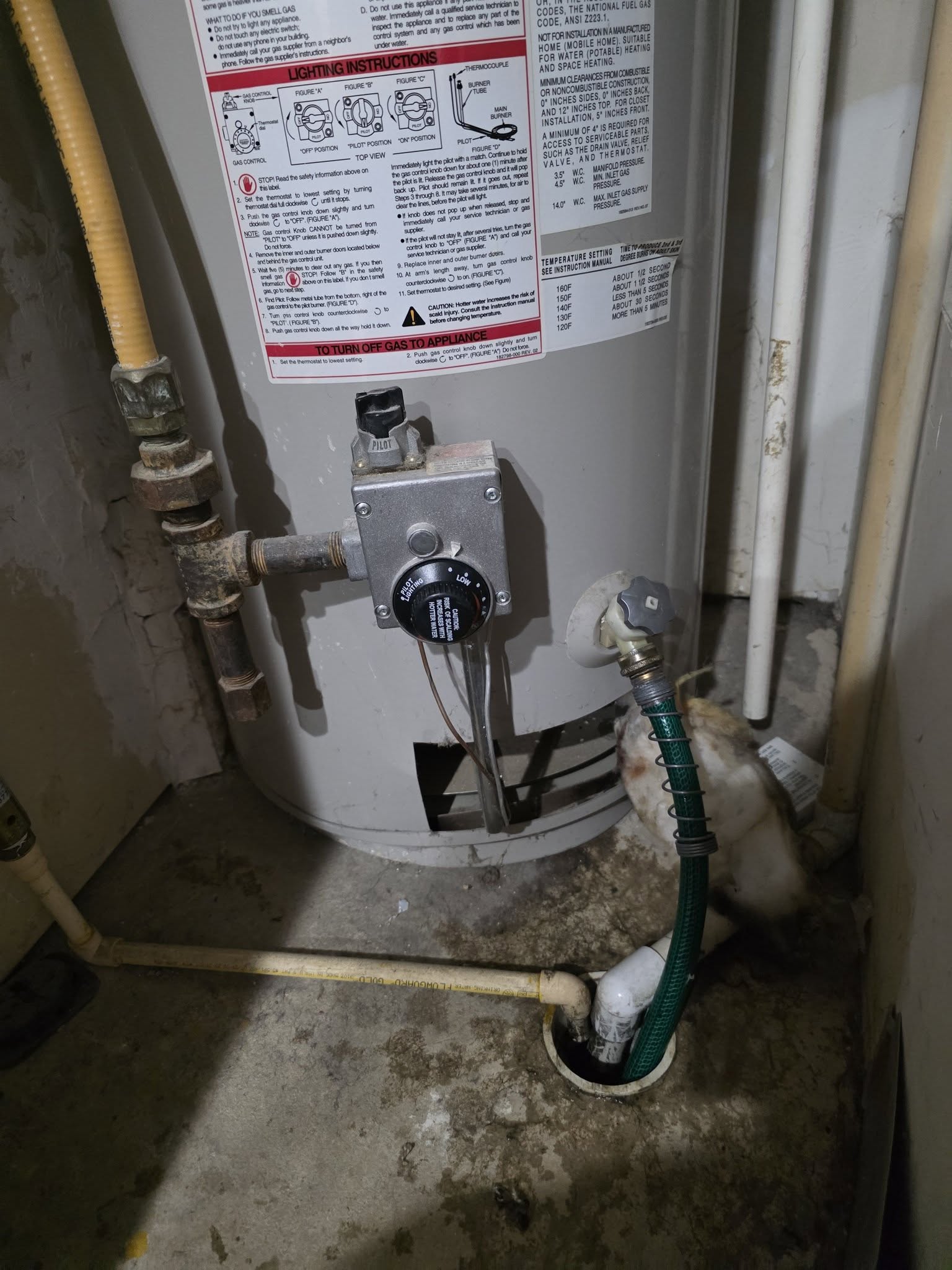 Water heater gas valve and flex line repair